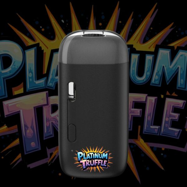 Platinum Truffle pod-style disposable vape pen with bold burst label