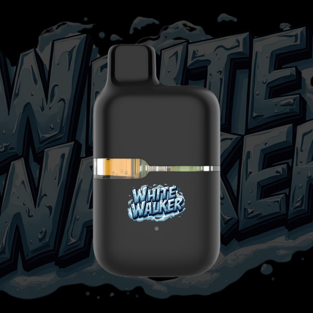 White Walker disposable THC vape pen with bold logo and black background
