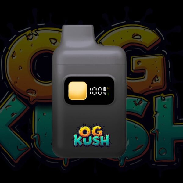 OG Kush disposable THC vape pen – dark body with bright strain logo