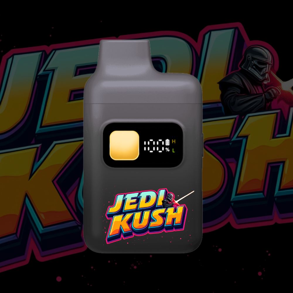 Jedi Kush vape pen – themed graphics with bold strain name