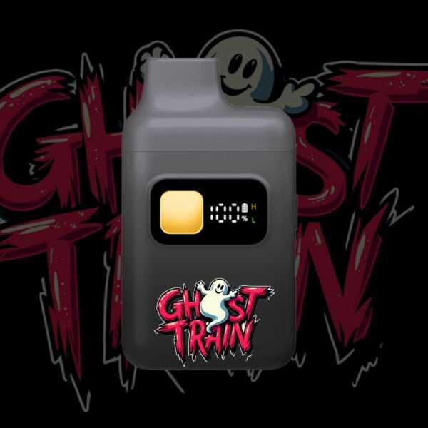 Ghost Train disposable vape pen – black device with ghost-themed logo