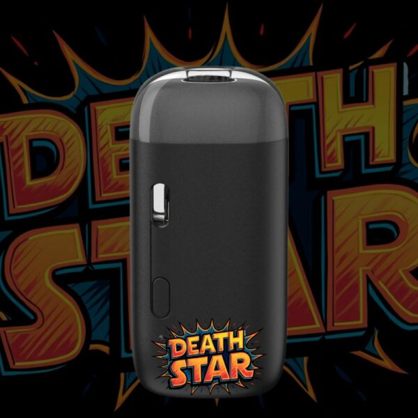 Death Star pod vape with powerful burst logo and bold black casing