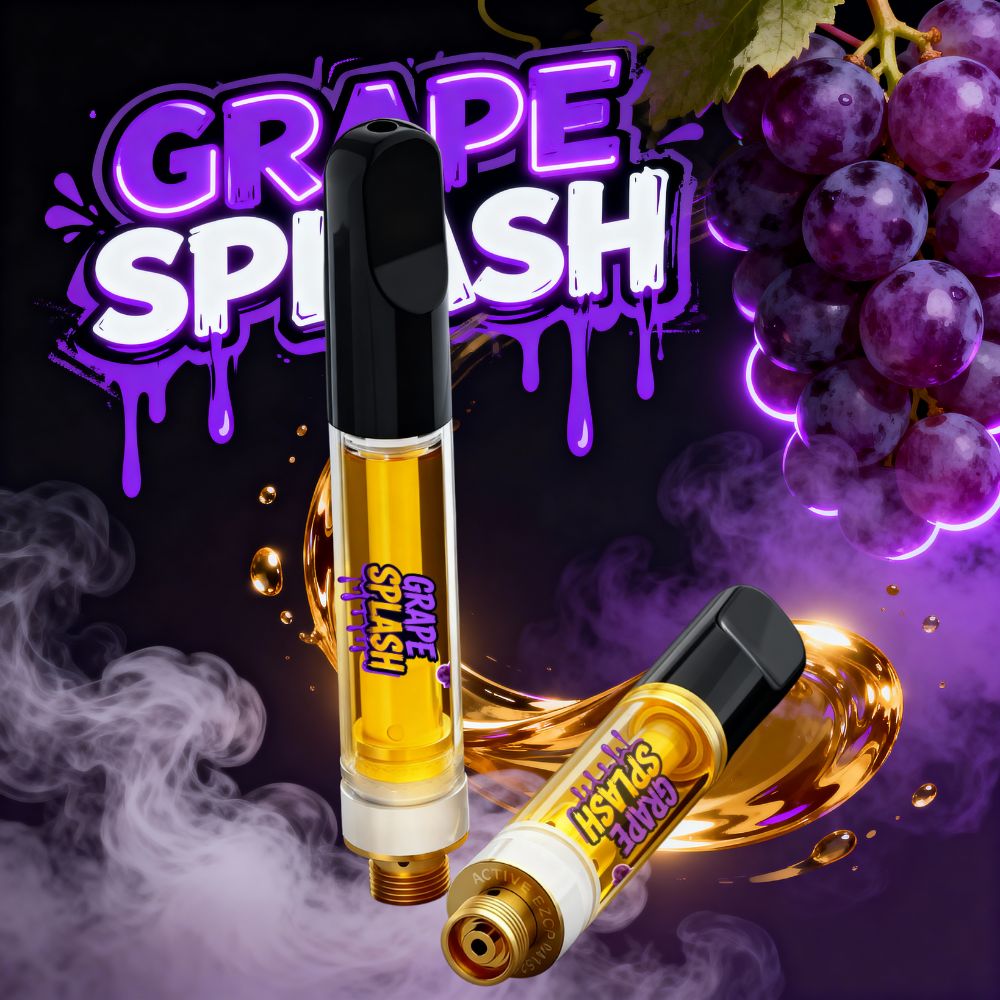 Grape Splash hybrid vape cartridge filled with golden sauce extract – limited edition strain by 71oil