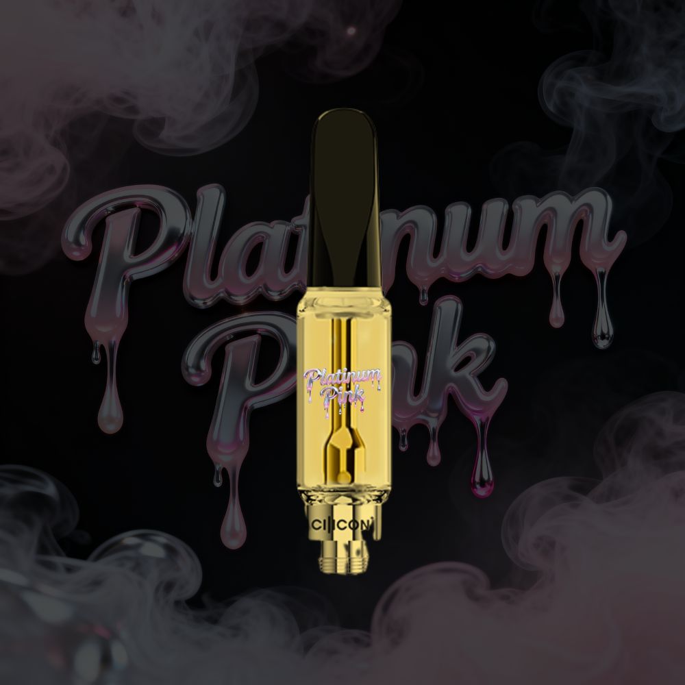 Platinum Pink 2ML vape cartridge with sleek premium design and strain branding