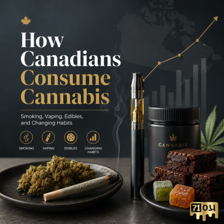 Canadian cannabis consumption trends showing smoking, vaping, edibles, and changing product habits